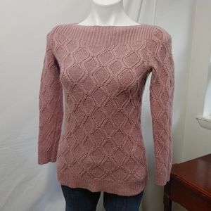 Ann Taylor Loft Cable Knit Wool Sweater sz M